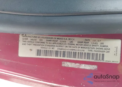 2008 Volkswagen New Beetle S/Se from USA, damaged, VIN 3VWRG31C68M510128